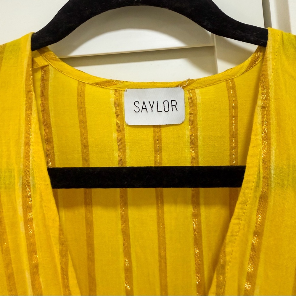 SAYLOR Adrienne Dress | Yellow Ruffle Smocked Mini - Picture 5 of 7